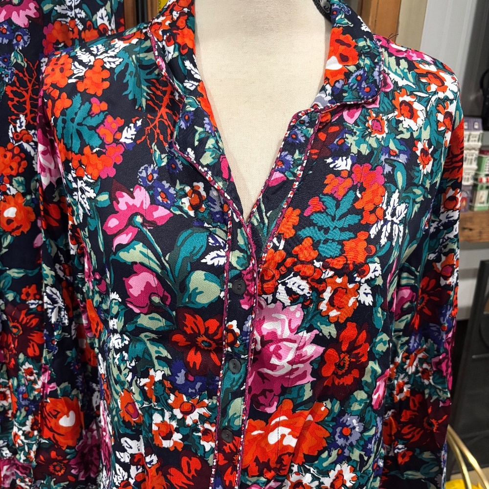 FLOREAT x ANTHROPOLOGIE Silky Sleep Pajama PJ Top & Bottom Set,  Medium - Picture 8 of 10